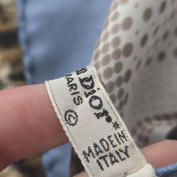 Vintage Christian Dior Silk Scarf 70s 1970s 80s 1980s Handkerchief Retro Dots - Picture 5 of 9